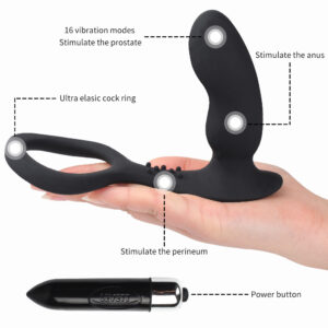 Megan Prostate Vibrator 16 Modes with Cock Ring