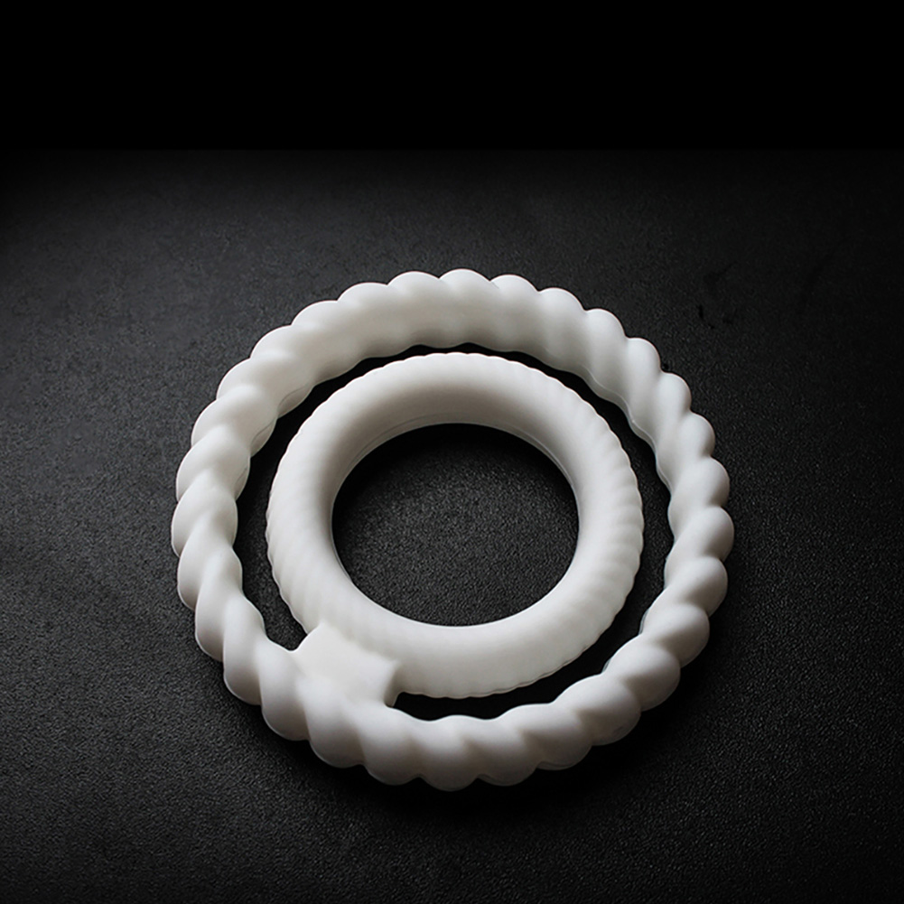 Jax Silicone Double Cock Ring-W