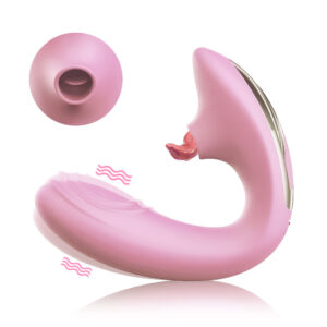 Orena U Shaped Vibration and Sucking 2 in 1 Wearable Vibrator Pink
