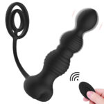Prostate and Anal Vibrator with Dual Penis Rings