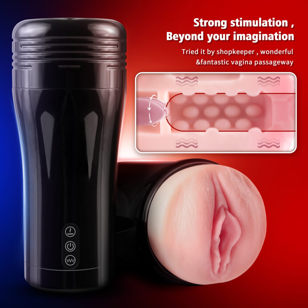 Sharon 2 In 1 Realistic Pussy Penis Licking Vibrating Cup