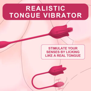 2 in 1 Rose Tongue Licking Vibrator with Vibrating Egg