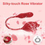 Rose Tongue Licking Vibe with Thrust & Vibration Dildo