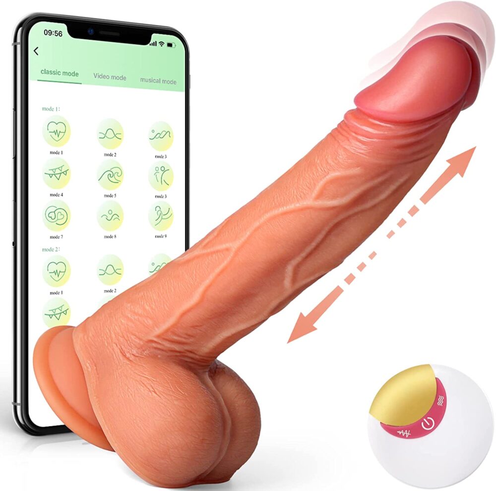 Baron App and Remote Controlled Thrusting & Vibrating Realistic Penis with Suction Cup (1)