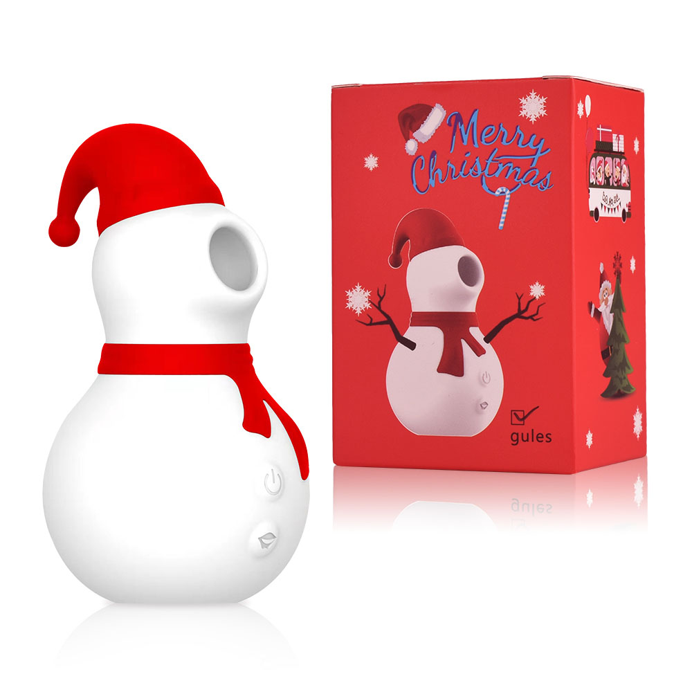 Snowman Clit Sucking Vibrator in Red