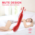 MUTE DESIGN Vibrating Dildo with 3 Replaceable Vibrating Heads in Red