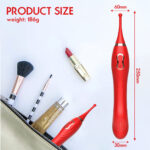 Size - Vibrating Dildo with 3 Replaceable Vibrating Heads in Red