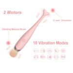 Silicone Fishtail Makeup Brush Vibrator in Pink