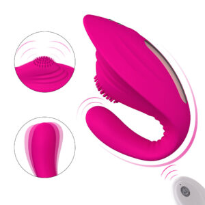 Shell Rechargeable 3-Spot Wearable Vibrator with Remote Control in Pink