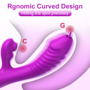 Tongue Licking G-spot and Clitoral Suction Rabbit Vibrator