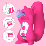 Squirrel G-Spot and Clitoral Suction Stimulator in Rose Red