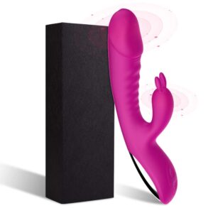 Hellove® Jade Rabbit Heating Dual Stimulation Vibrator RoseRed