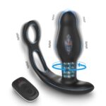 RV Remote-Controlled Anal Plug with Dual Cock Ring